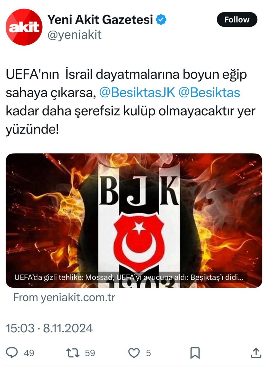 Bu haberi yapan adamı acilen kovacaksınız.
Beşiktaş kulübü bu ülkenin yüz akıdır.
Bakalım siz yayın hayatınıza bundan sonra nasıl devam edeceksiniz.