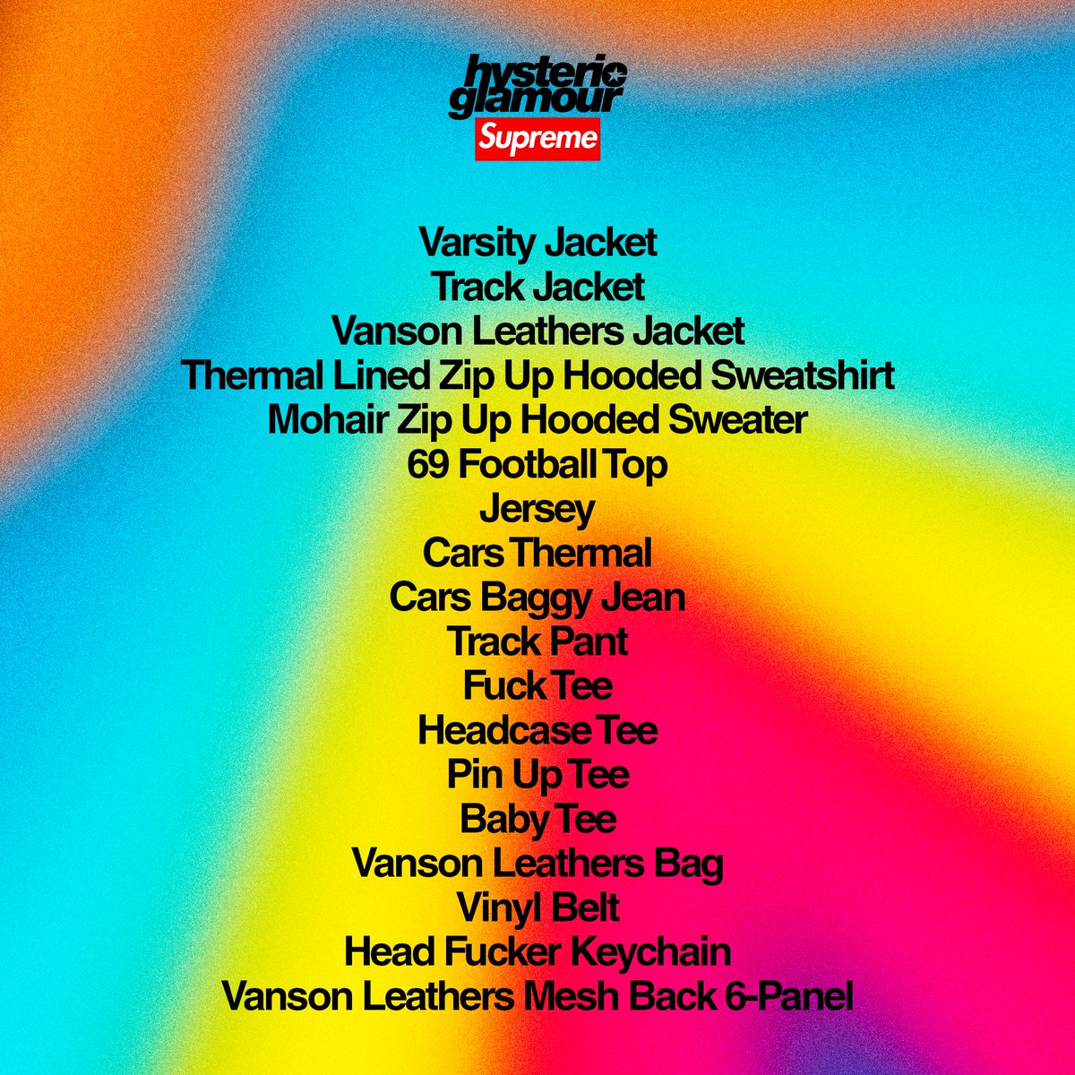 Supreme x Hysteric Glamour 🔥 Releasing next Thursday for Week 13