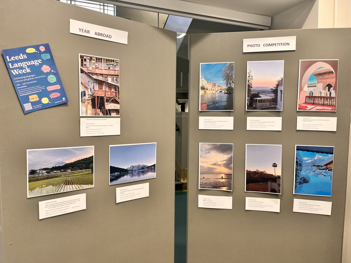 bttnhg's tweet photo. After months of planning it’s finally the time for the launch of Leeds Language Week! And we start by announcing the winner of the Year Abroad Photo Competition! Look at all these amazing photos and congratulations to our winner!! @sofiarmartinho @LCSLeeds @LeedsUniAHC https://t.co/No47lBZ3dR