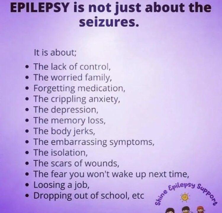 epilepsytime's tweet photo. #Epilepsy is more than just #seizures!  #epileptic #seizure #epilepsyawarenessmonth #epilepsywarrior #epilepsyadvocacy #epilepsyadvocates #epilepsyadvocate #seizuressuck #epilepsia #epilepsyproblems #brainawareness #neurologicaldisorder #seizureawareness #epilepsyawareness https://t.co/ObLYyfwf4A
