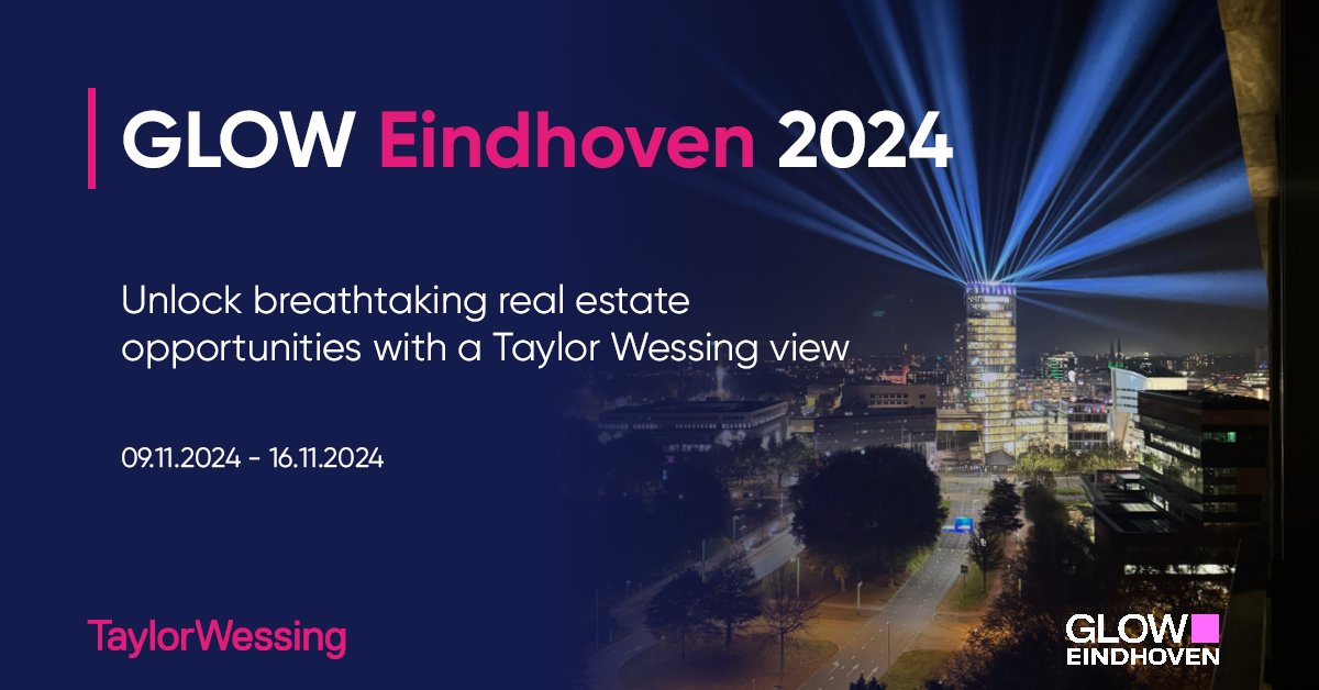 🌟Taylor Wessing sponsort het grootste lichtkunstwerk ooit tijdens GLOW Eindhoven 2024! 

Dit jaar wordt de toren van ons kantoor verlicht met het spectaculaire lichtkunstwerk Metropolis, dat de toekomstige skyline van Eindhoven symboliseert.