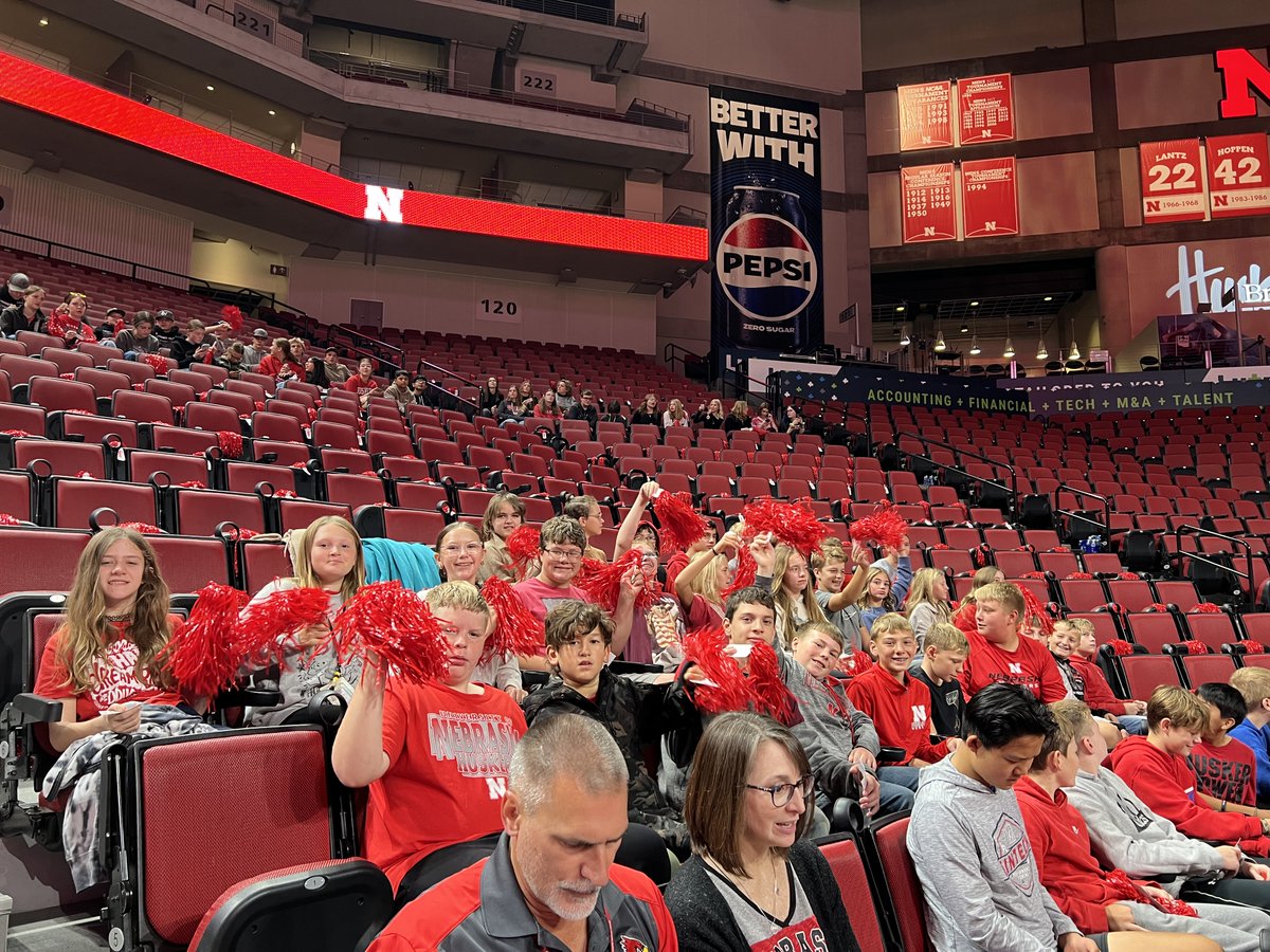 SHSRaiders1's tweet photo. 6th graders attended the Life Skills Sportsmanship Pep Rally at UNL on Nov. 4th. They also attended the UNL Women’s Nebraska game with UNO. https://t.co/GO6fBCu9sZ
