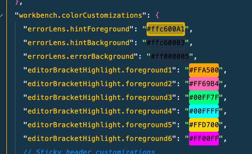 wesbos's tweet photo. its built into VS Code:

    "editorBracketHighlight.foreground1": "#FFA500",
    "editorBracketHighlight.foreground2": "#FF69B4",
    "editorBracketHighlight.foreground3": "#00FF7F",
    "editorBracketHighlight.foreground4": "#00FFFF",
    "editorBracketHighlight.foreground5": "#FFD700",
    "editorBracketHighlight.foreground6": "#FF00FF",