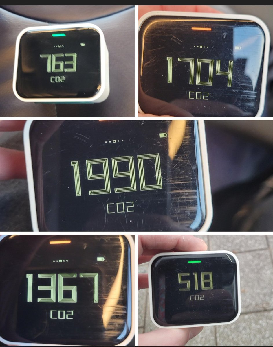 It is #WorldVentil8Day to highlight the need for clean indoor air.
Measured the CO2 levels on my bus trip to Ddee. Over 800 is not good. 518 at bus stop, peaking at 1990 at Dundonald High. 1367 at Ards and down to 763.
Real need for better ventilation!