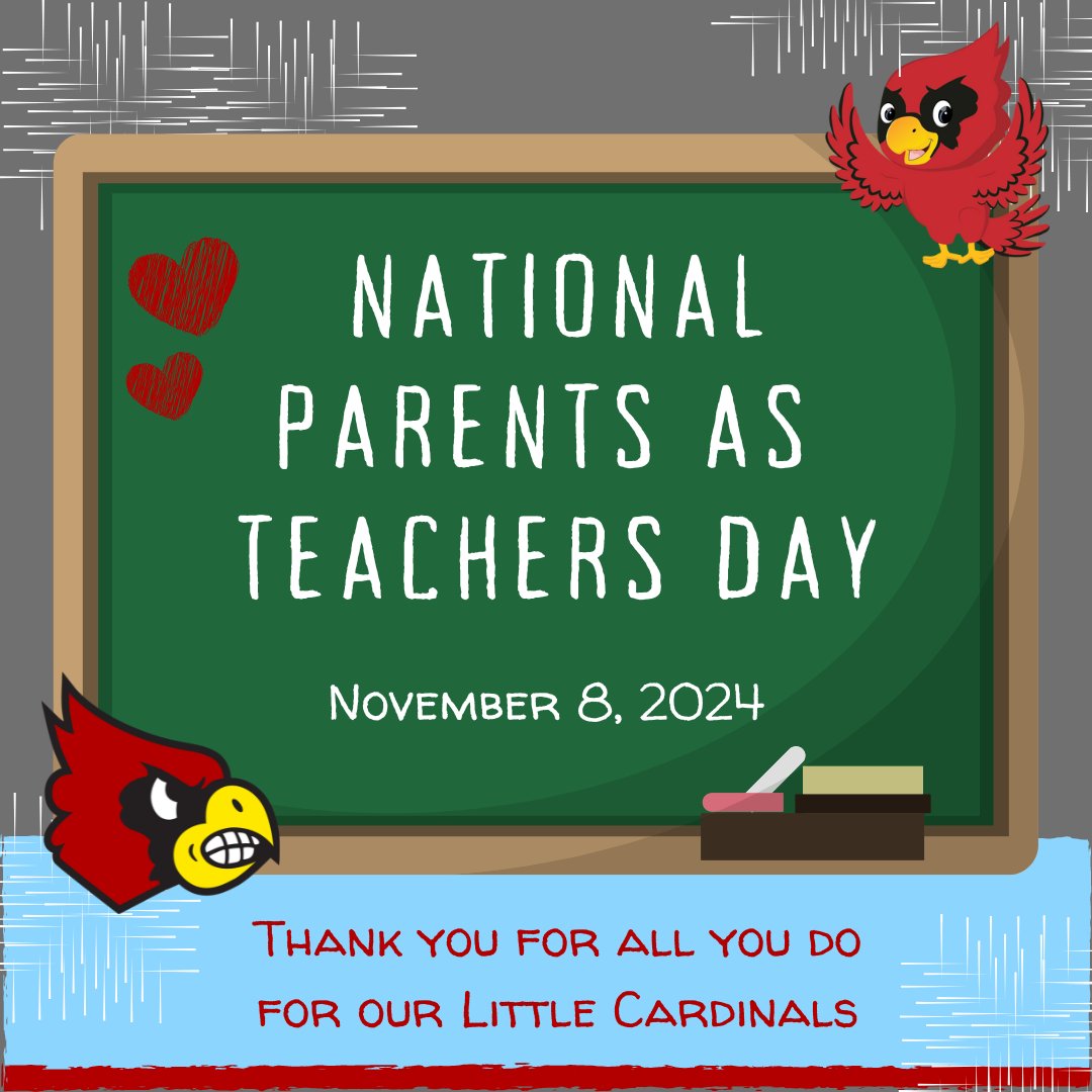 Happy National Parents as Teachers Day!
Today we celebrate our incredible educators who play a role in shaping the bright futures of our tiniest cardinals here in the WCSD. Your dedication, love, and support set the foundation for a lifetime of learning &amp; success.