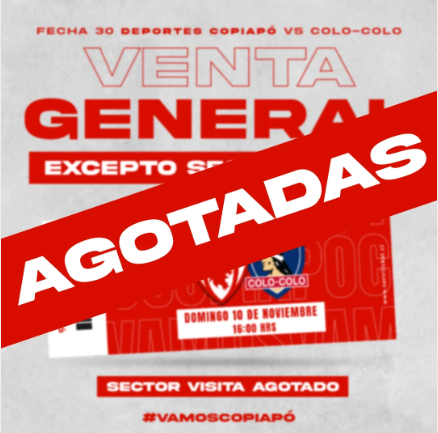 VHEGonzalez's tweet photo. Colo-Colo v/s Copiapo Entradas Agotadas Serviticket mierda de ticketera. https://t.co/THy0EULk95