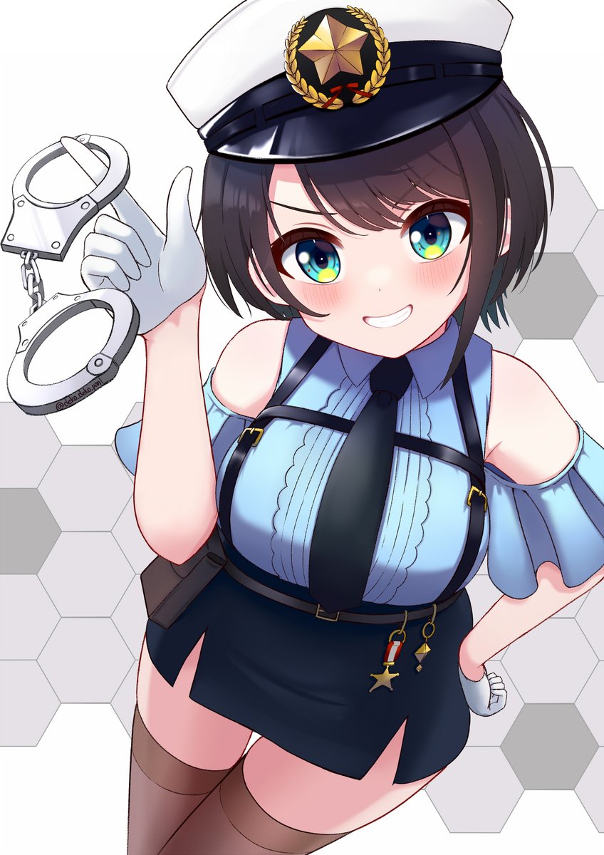 大空スバル 「警察衣装すばーーーう!!#プロテインザスバル 」|ばななでぃこぽンのイラスト