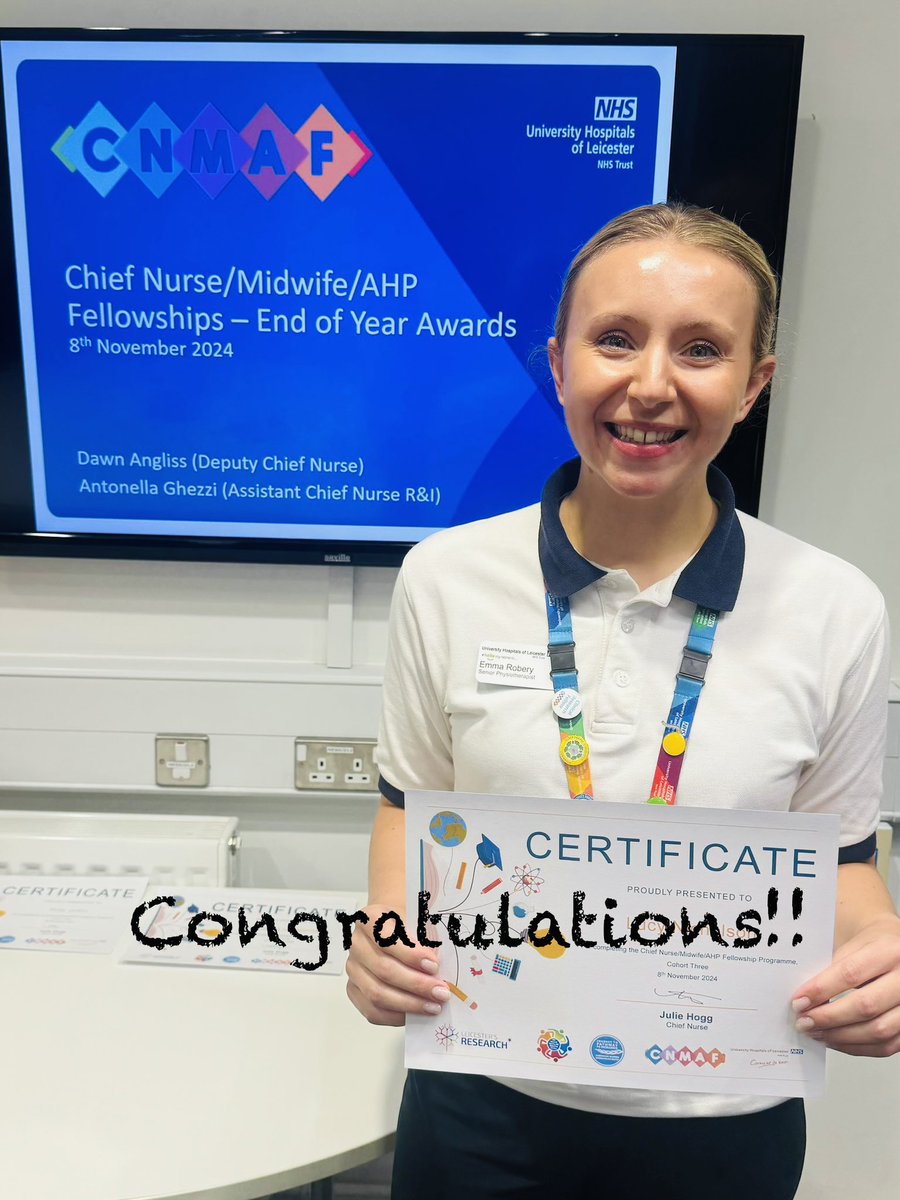 Laura Meadows (@laurichmeadows) on Twitter photo One of the best parts of my job-watching people shine, develop & get the recognition they deserve <a href="/emma_roberyy/">Emma Louise</a> 1st AHP to complete the <a href="/Leic_hospital/">Leicester's Hospitals</a> chief nurse fellowship. what a journey she has been on! #collaboration #qualitycare #leadership <a href="/clare_pheasant/">Clare Pheasant π (She/ Her)</a> <a href="/SandraSpeller1/">Sandra Speller π</a> One of the best parts of my job-watching people shine, develop & get the recognition they deserve <a href="/emma_roberyy/">Emma Louise</a> 1st AHP to complete the <a href="/Leic_hospital/">Leicester's Hospitals</a> chief nurse fellowship. what a journey she has been on! #collaboration #qualitycare #leadership <a href="/clare_pheasant/">Clare Pheasant π (She/ Her)</a> <a href="/SandraSpeller1/">Sandra Speller π</a>