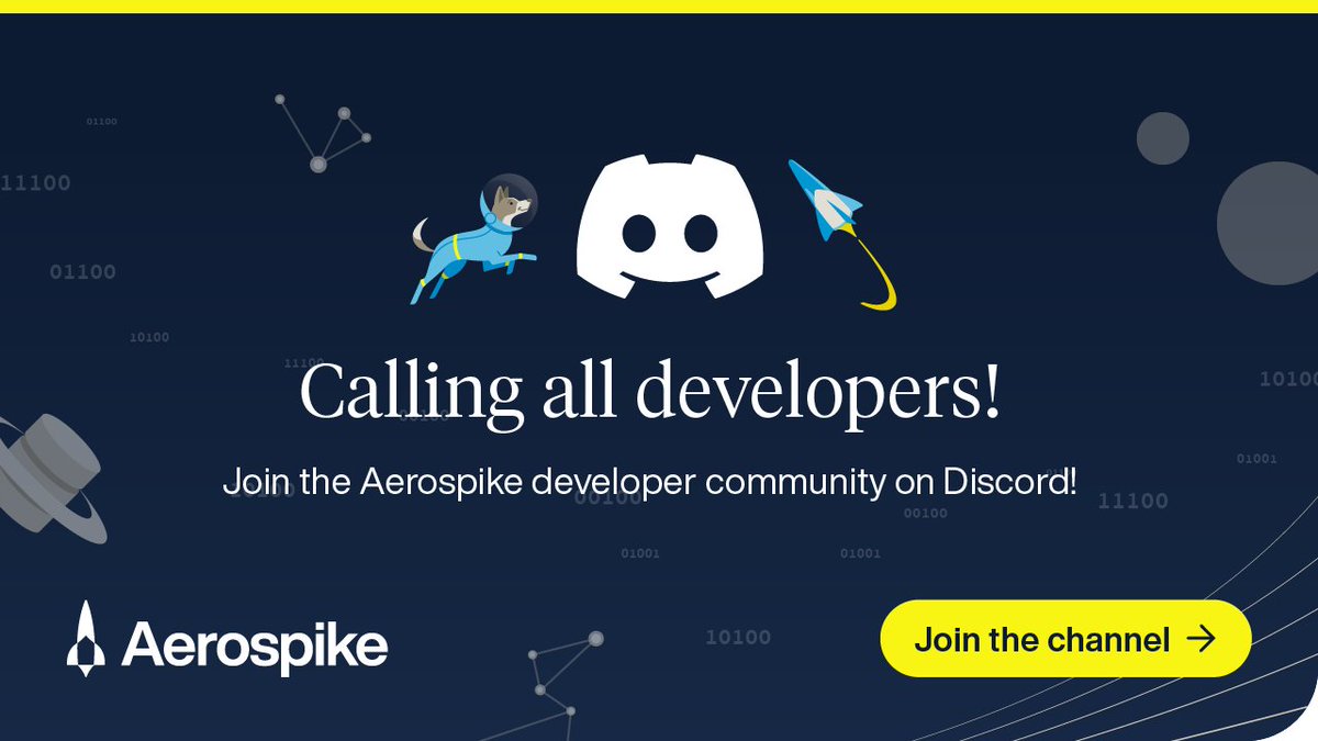 Join the #Aerospike #developer community on #Discord! Our community is focused on facilitating discussions around scaling real-time, high transaction and low latency #NoSQL #database systems. ➡️ ecs.page.link/CnJEK