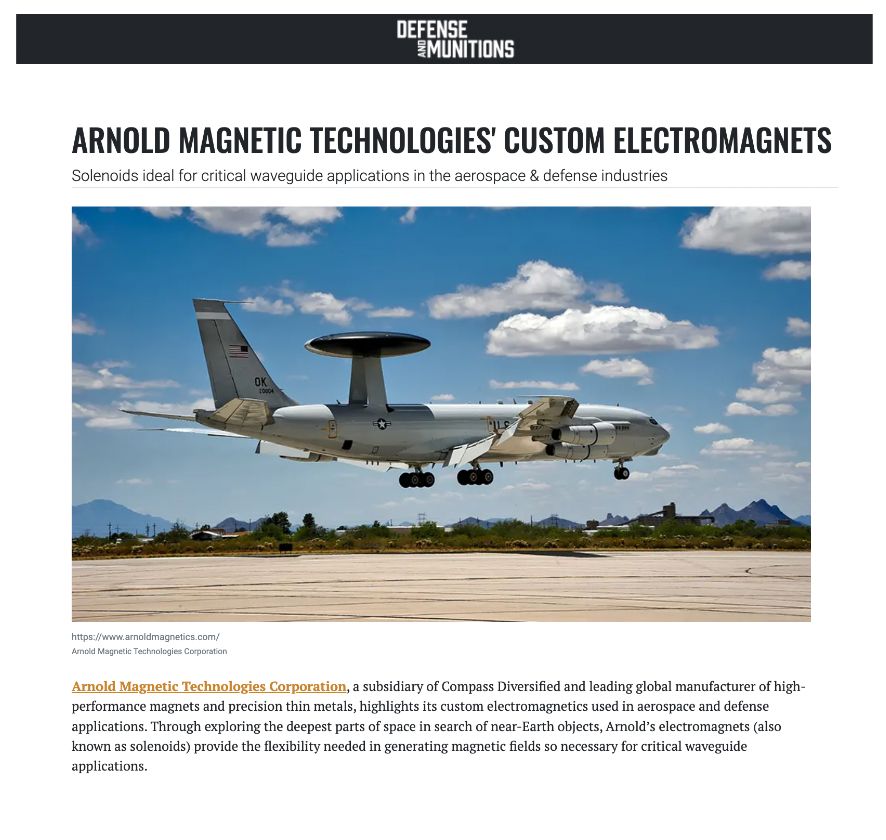 arnoldmagtech's tweet image. Did you know that as one of NASA’s founding partners, Arnold’s #electromagnetics have been integral to Doppler weather and radar systems and the US Air Force (USAF) Airborne Warning and Control System (AWACS)?
Learn more in Defense and Munitions: bit.ly/4dEzjKJ