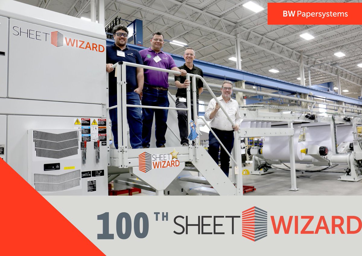 BW Papersystems celebrates a milestone! We proudly announce the production of the 100th SheetWizard Sheeter, recently purchased by Sylvamo do Brasil.
Read the full story on our blog at hubs.li/Q02X8j300