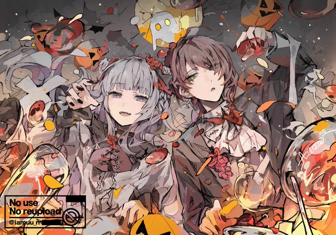 【告知】「ニコバー」2025年の配布カレンダーにイラストを描かせていただきましたハロウィンシーズンを担当……!ご機会ある方はお店でカレンダーを手に取ってみてくださいよろしくお願いします〜! 
