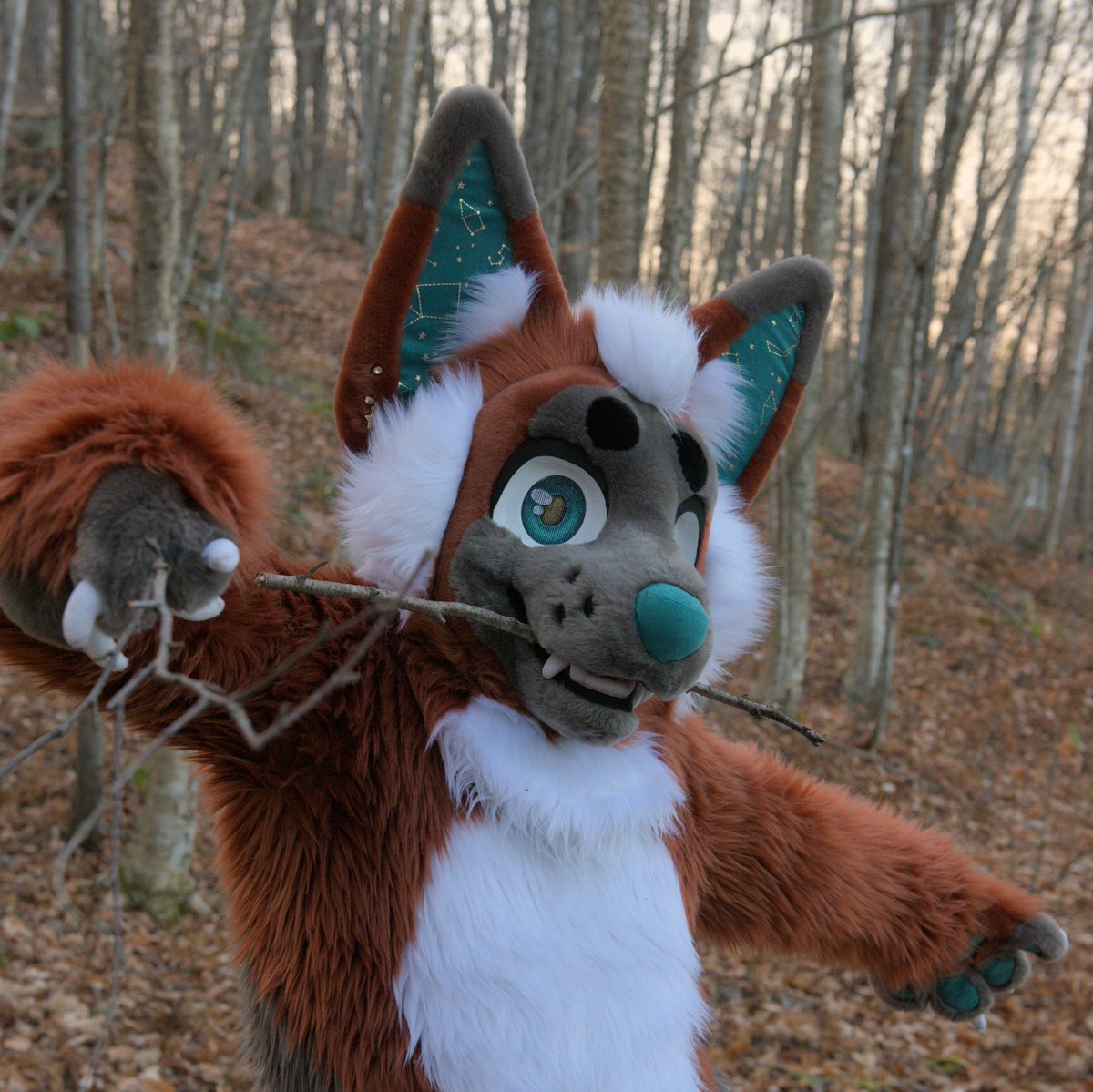 🧙‍♂️ Fear my powers, for I am a great wizard! 🪄 

I'm definitely not munching on wood I swear 😳 

What do you have planned this weekend? I hope it's fun and relaxing! 

Have a nice #FursuitFriday fluffs! 

📷 - my mom 😂
🪡 - <a href="/deleon_fursuits/">de Leon Fursuits</a>