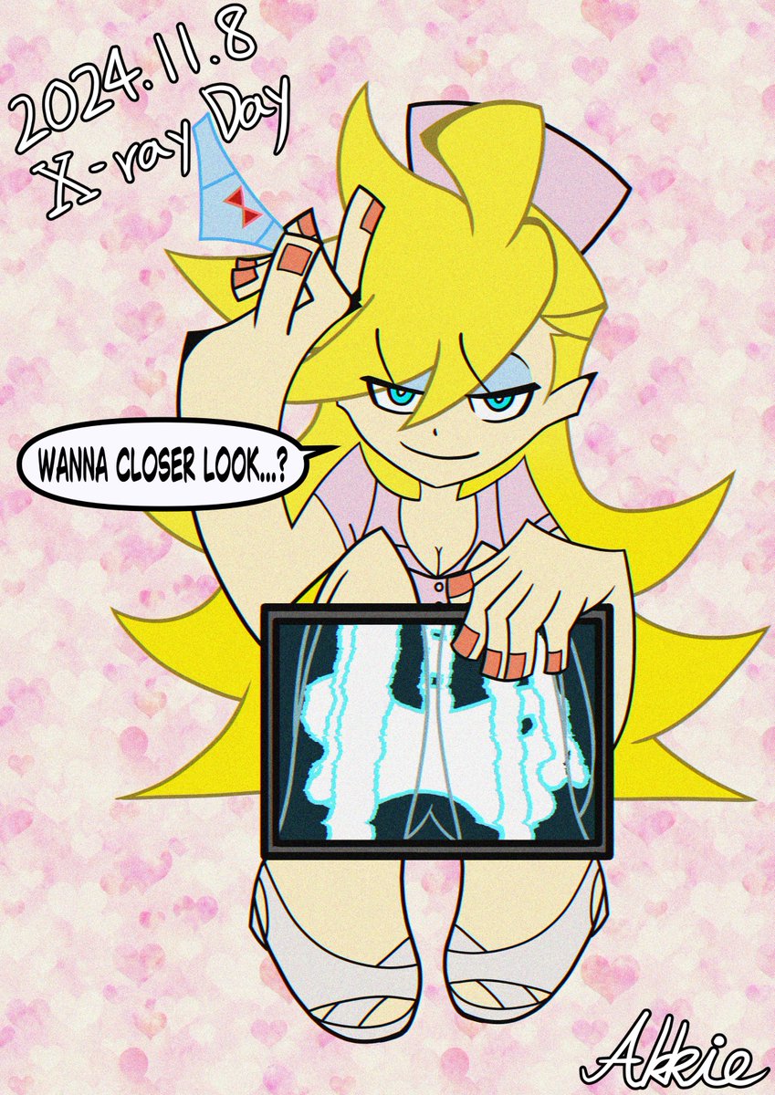 akkie_darts's tweet photo. I’ve got an inspiration of XrayDay from my friend(@ZEROsentakuki)!
Do u have a guts for getting close to her with a risk?😁

レントゲンの日ギリギリ間に合ったーーー！！！
透けてる部分の加工もいい感じにできました👍️
#XRayDay #NEWPSG #PaSwG #AnarchyPanty https://t.co/RrIOG0sTN7