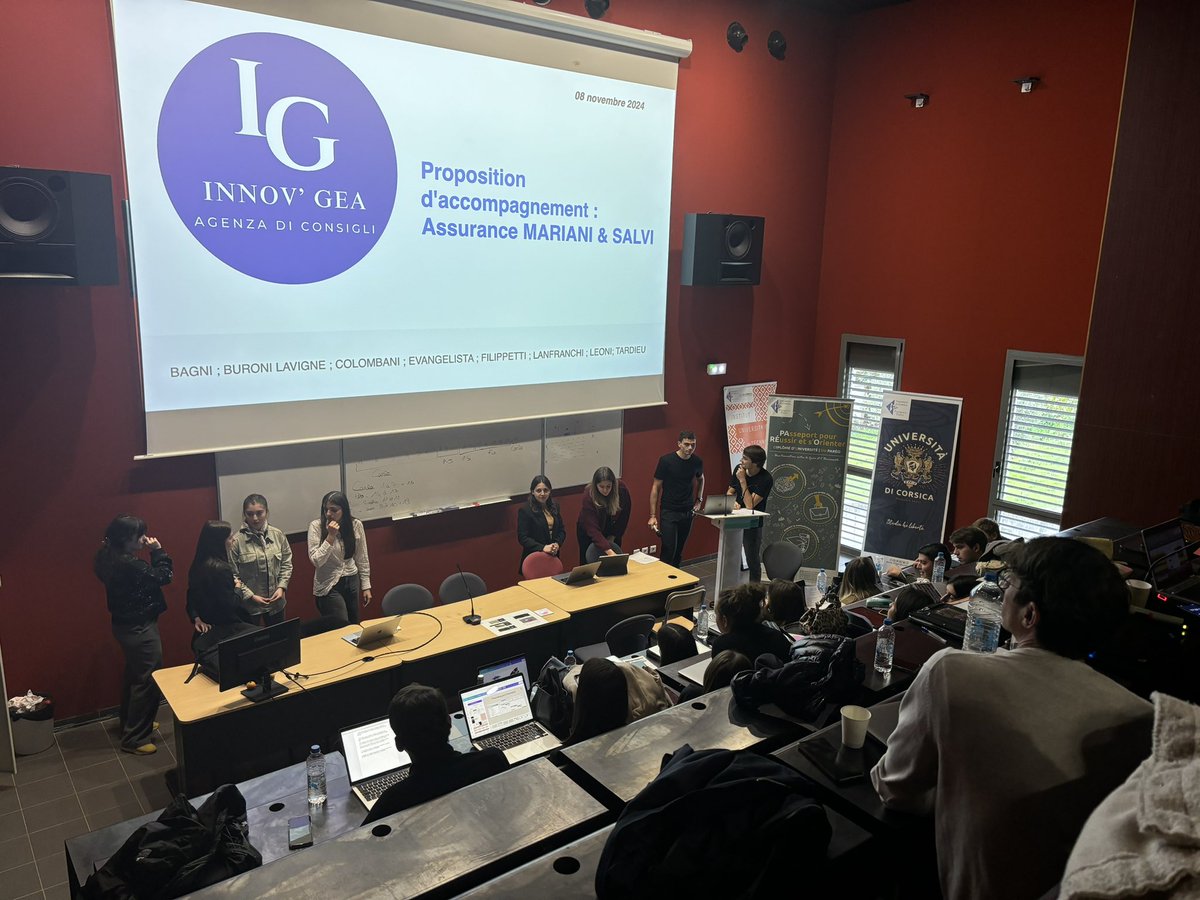 iutdecorse's tweet photo. 👉🏻 Final du séminaire « Transformation numérique des organisations » pour nos étudiants de troisième année du Bachelor GEA à l’IUT de Corse. Organisé sur trois jours, le séminaire a vu cinq équipes de consultants en herbe  s’affronter sur un cas réel de transformation digitale. https://t.co/ue134IhtMN