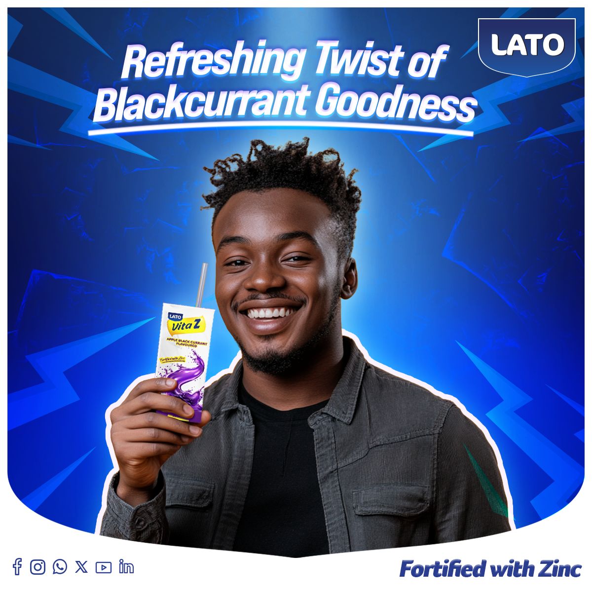 LatoMilk's tweet photo. ๐๐ Refresh, recharge, and fortify with #LatoVitaZ! Packed with the refreshing twist of apple & blackcurrant flavour and fortified with Zinc, #VitaZ gives you the burst of energy and nutrients you need to tackle the day. Sip on goodness, stay fuelled.
#FeelTheZing #LatoVitaZ https://t.co/GEdIVh8qzF