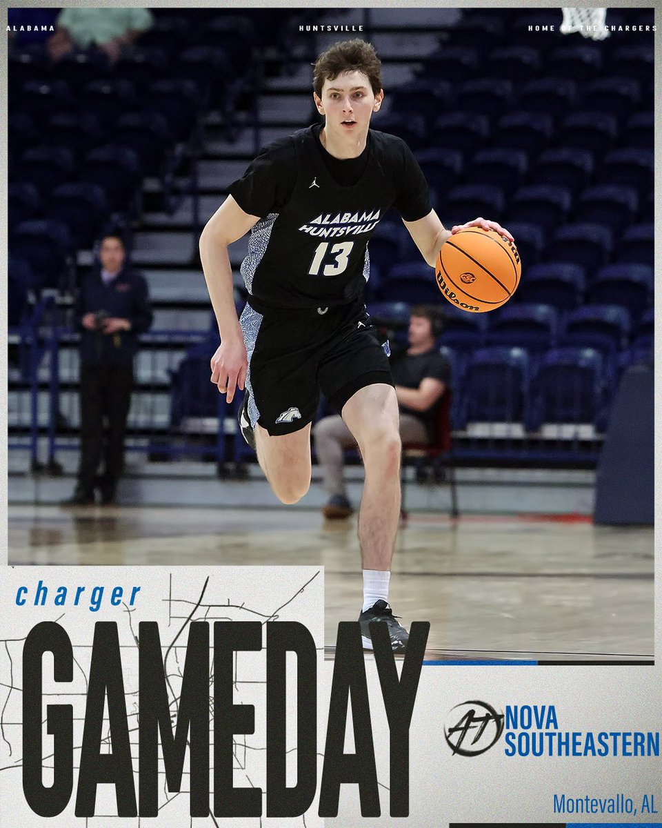 CHARGER BASKETBALL IS BACK! 

🆚 Nova Southeastern 
📍Montevallo, AL
🏟️ McChesney Student Activity Center
⏰ 1:00pm(CST)