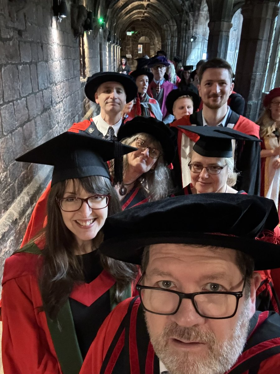 Waiting to process at the cathedral with our geography and environment students <a href="/uochester/">University of Chester</a> @chestergeog