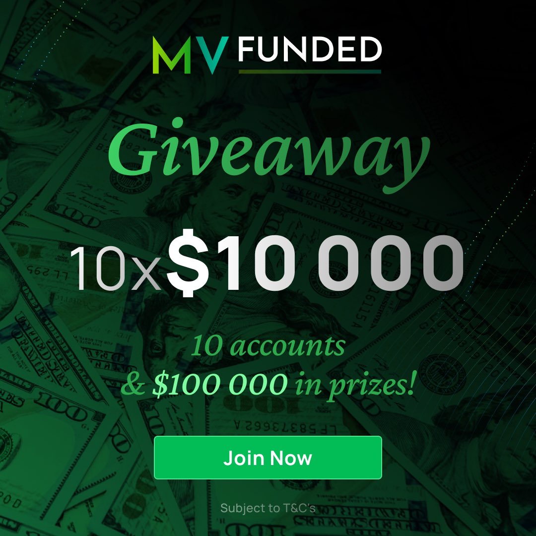 MV_Funded's tweet photo. 🎁  Giveaway Alert - Week 2 🎁  To celebrate the launch of MV Funded and our recent success!!!!  
We are now giving away 10 x $10,000 Challenge accounts, $100,000 in challenges!  To enter;  - Follow @MV_funded, @marketsvox_ & @jroederMV
 - Like and retweet this post
 - Tag 3 of your Trading Inspirations
 - Join our Discord: https://t.co/FPRMLc8VO2
 Winners will be announced on Thursday 14th November 2024!