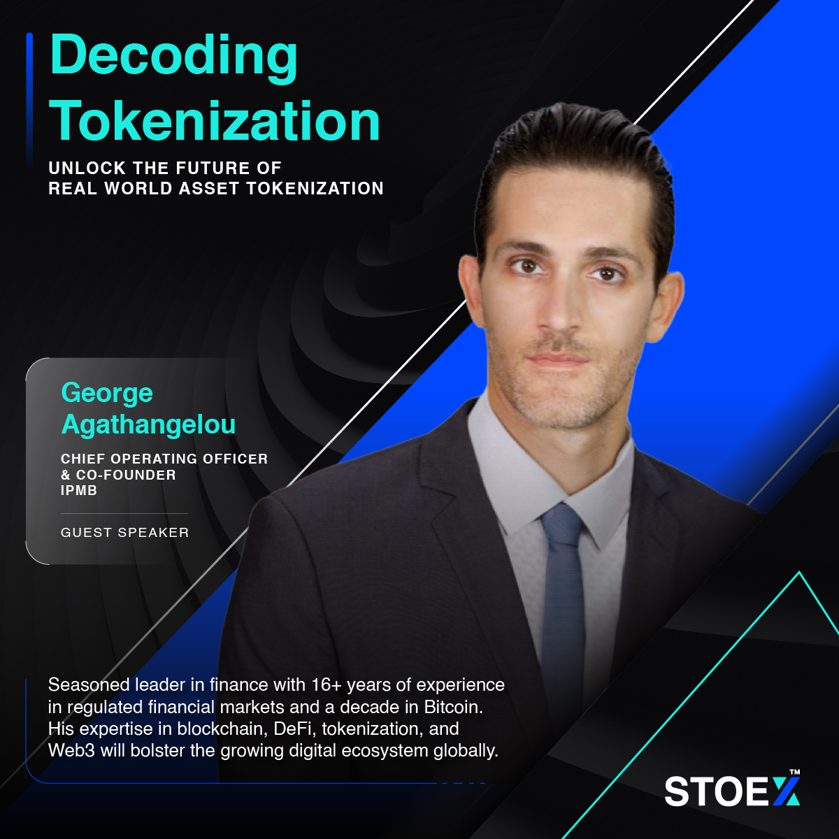 STOEX's tweet photo. Welcoming the esteemed speakers George Agathangelou and @LucFalempin as they join our visionaries @TapanSangal and @kapilsekaho for the "Decoding Tokenization" webinar, going LIVE on November 22nd, 4 PM Onward.

Together with the leading experts, we are strongly moving ahead to explore the potential, opportunities, and breakthroughs encompassed in the world of RWA tokenization.

This is your chance to step into tokenization and rise to pinnacles with us. Register for the webinar today!
Link: https://t.co/R4acTDJXqq

@IpmbOfficial @TokenySolutions 
@singhal_gagan @tarunklingwal @getbipin @hralhan7 

#RWATokenization #DigitalAssets #Tokenization #InvestmentInnovation #AssetTokenization #RWA #InvestmentOpportunities #STOEX