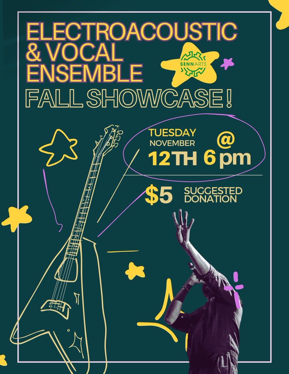 Join us at Senn for this eclectic showcase of performances by our amazing ElectroAcoustic and Vocal Ensemble musicians!
Pre-show acts start at 5:30p