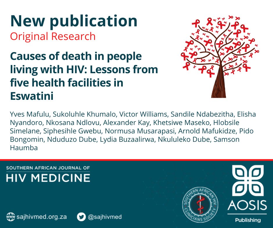 Most clients who died were aged 40 years + and died from NCDrelated causes, indicating a need to integrate prevention, screening, and treatment of NCDs into HIV services. Specific interventions targeting younger PLHIV will limit their risk for AHD
sajhivmed.org.za/index.php/hivm… #HIVAIDS