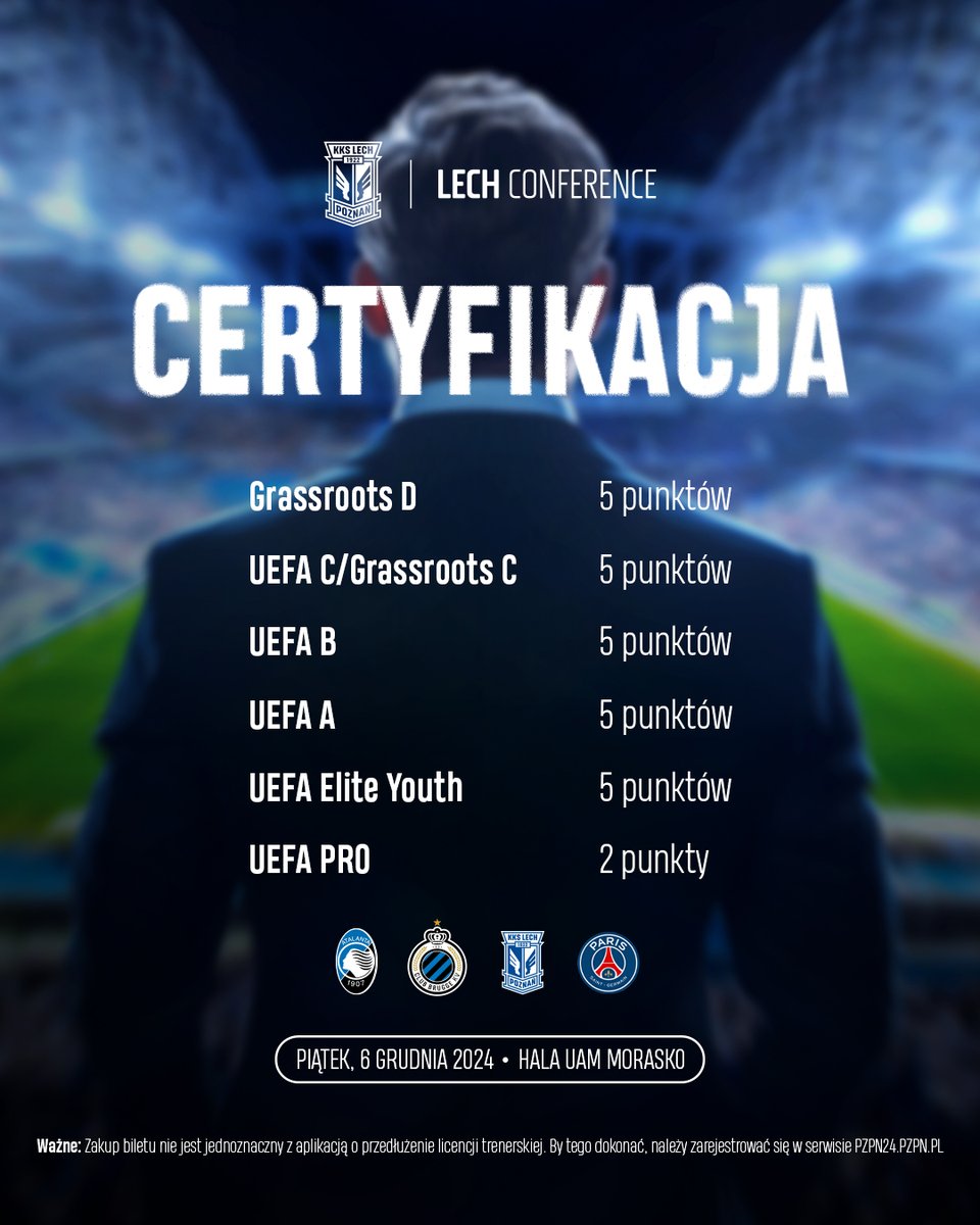 AkademiaLP's tweet photo. Ważna informacja przed #LechConference2024 📢
Konferencja jest certyfikowana, a za udział przysługuje 5 godzin do licencji trenerskiej. Żeby je uzyskać, należy zarejestrować się na https://t.co/pckPpetKJ5. 🫵
Coraz mniej miejsc w sprzedaży, zapisz się ⤵️
https://t.co/RwiSgLMTv4 https://t.co/hvYQIr7JCQ