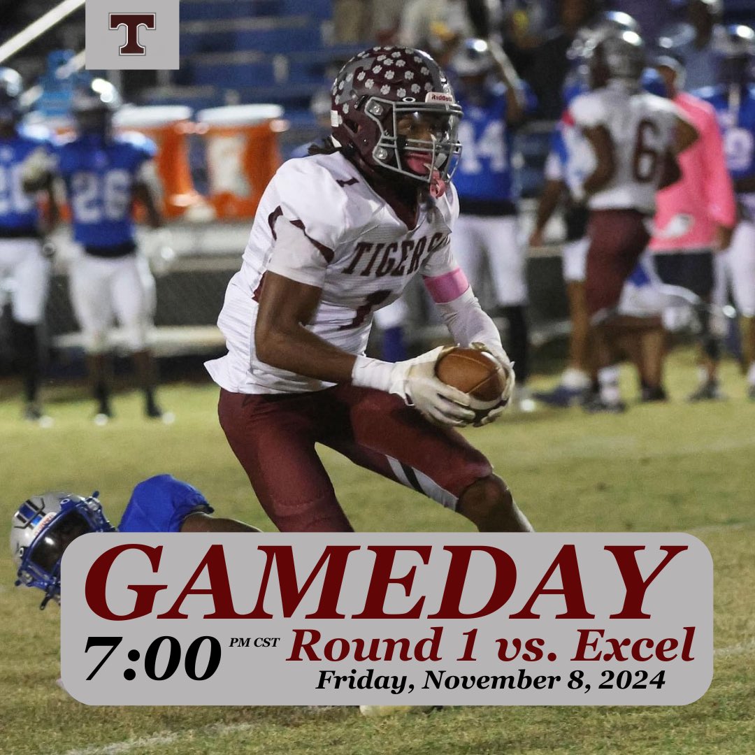 THStigersfb's tweet photo. IT’S TIME TO PLAY THE GAME ‼️‼️ 

🆚 Excel
🏟️ D.F. Anderson Field
🕖 7:00pm

#E2W #TheVille https://t.co/k6yD6zSGph