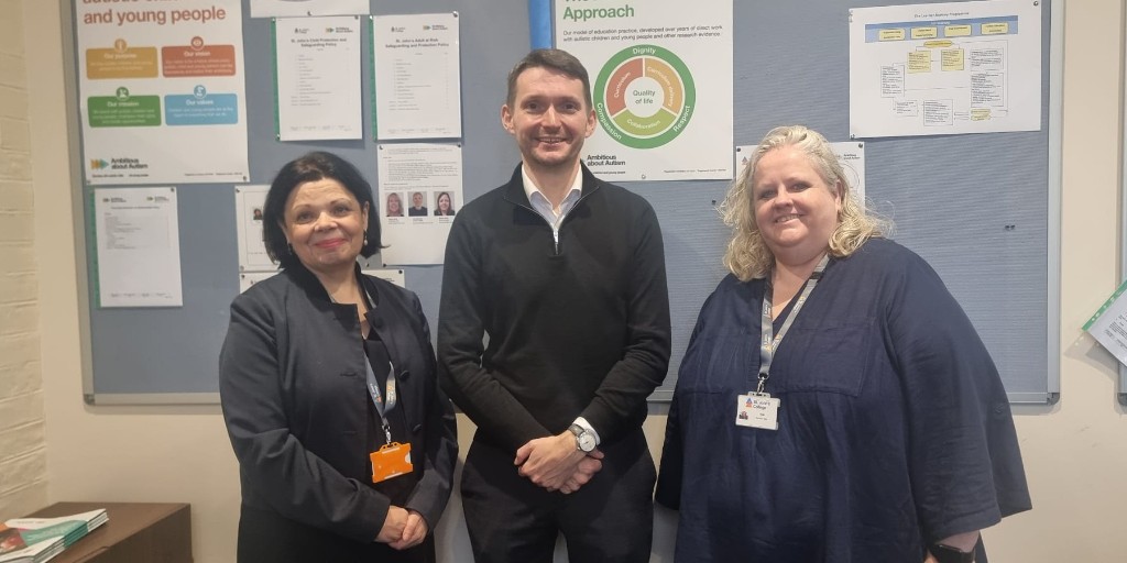 Ambitious about Autism (@ambitiousautism) on Twitter photo We were delighted to welcome <a href="/chriswardmp/">Chris Ward MP</a> to <a href="/St_Johns_Sussex/">St. John's College</a> this week. He saw first-hand how autistic young people are being supported to explore their interests and develop new skills to prepare them for adult life. We look forward to working closely together in the future. We were delighted to welcome <a href="/chriswardmp/">Chris Ward MP</a> to <a href="/St_Johns_Sussex/">St. John's College</a> this week. He saw first-hand how autistic young people are being supported to explore their interests and develop new skills to prepare them for adult life. We look forward to working closely together in the future.