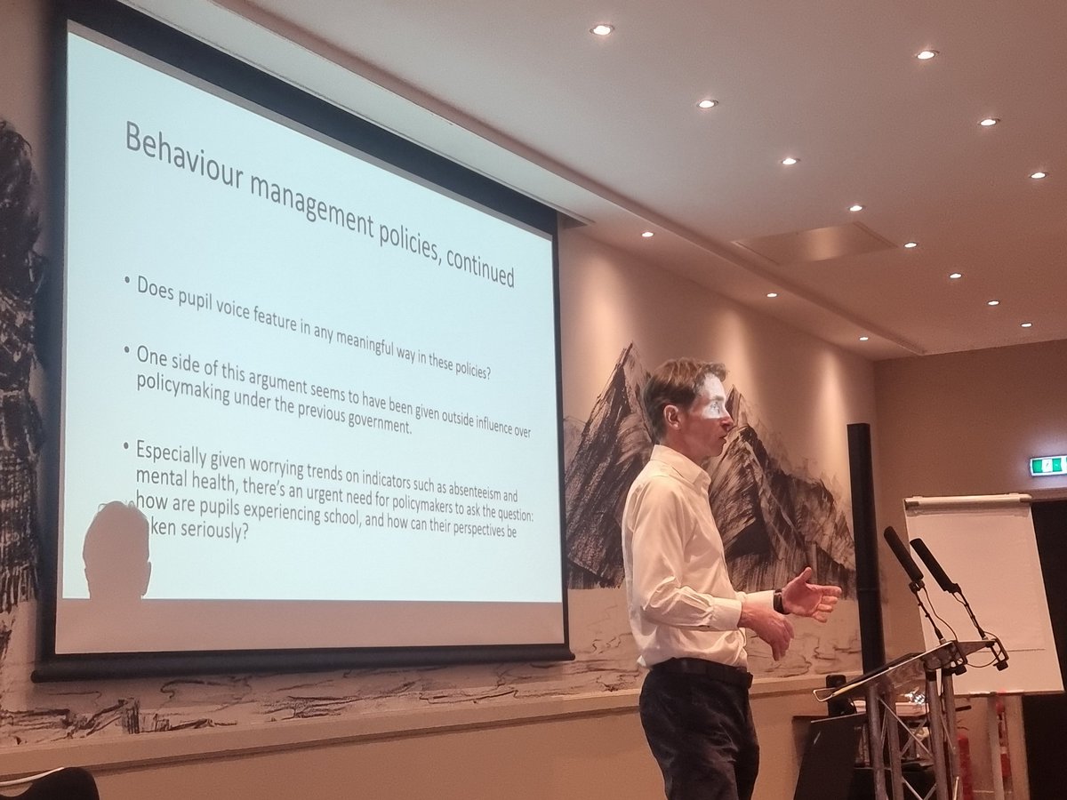 .<a href="/warwickmansell/">Warwick Mansell</a> sharing why it is critical student voice is heard and collaborated with. The system is currently seeing the most significant levels of absenteeism and mental health issues. If we don't really listen to and validate students experiences, how will it improve?