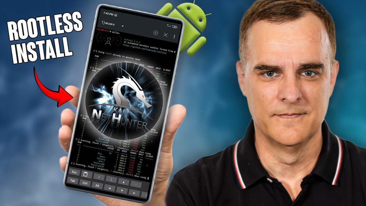 David Bombal (@davidbombal) on Twitter photo Kali Linux NetHunter install in 8 minutes (rootless) and includes Android 15
YouTube video: youtu.be/Lqu-G7sqClA
#android #kalilinux #cyber #infosec #cybersecurity #nmap #hack #hacker #hacking #nethunter <a href="/kalilinux/">Kali Linux</a> Kali Linux NetHunter install in 8 minutes (rootless) and includes Android 15
YouTube video: youtu.be/Lqu-G7sqClA
#android #kalilinux #cyber #infosec #cybersecurity #nmap #hack #hacker #hacking #nethunter <a href="/kalilinux/">Kali Linux</a>