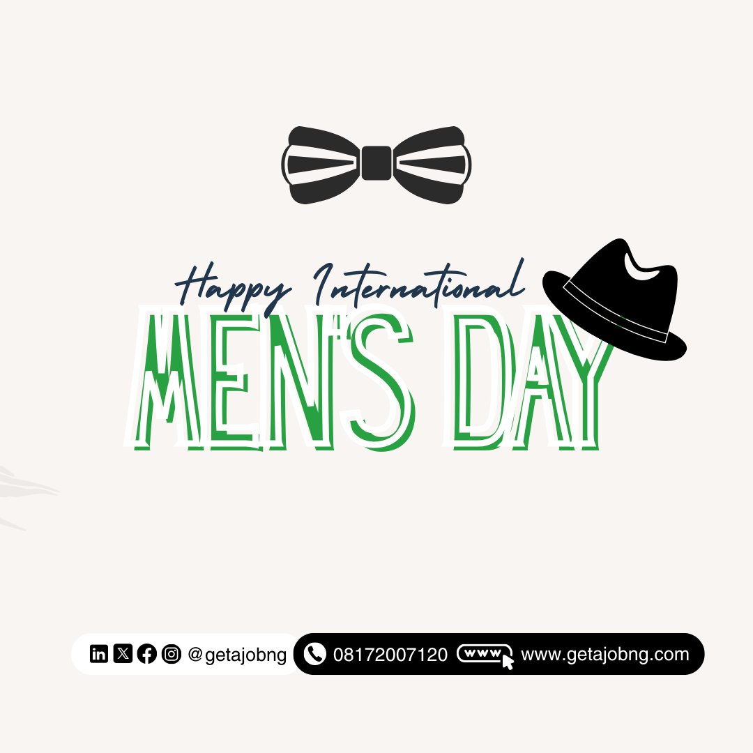 getajobngr's tweet image. Happy International Men’s Day. We celebrate the heroes who ensure the hard work are taken care of.