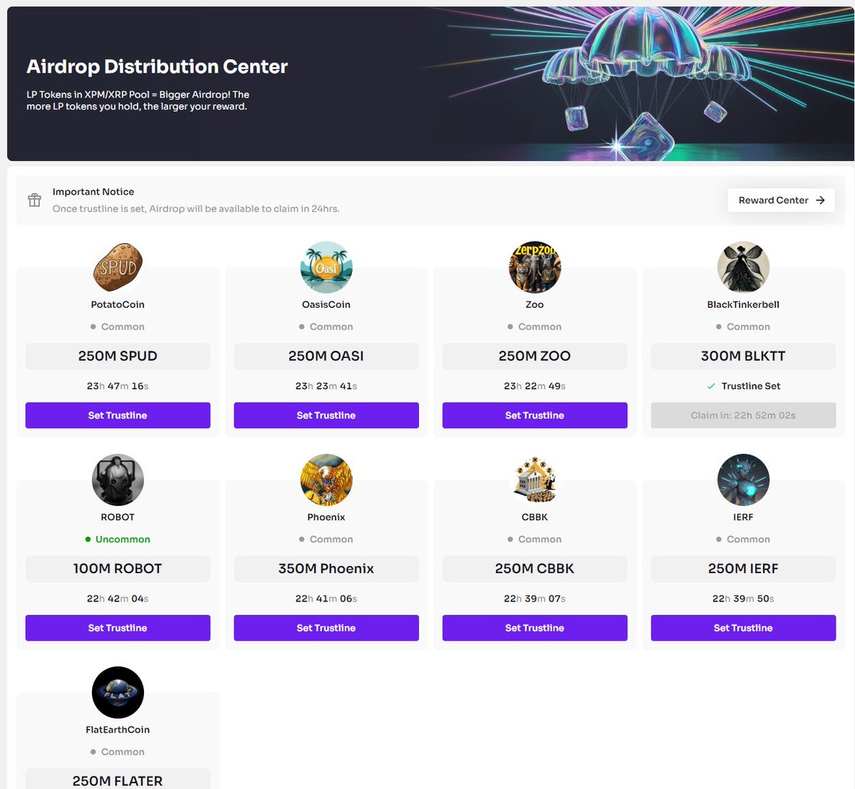 Kirjakulov's tweet photo. 🎁Airdrops count is going up! 
Make sure you set up a trustline, hold #XPM and check the reward calendar. 
Reminder: every founder launching a meme is sponsoring the airdrop. Amazing for initial community building! https://t.co/NTwFn2yJXc