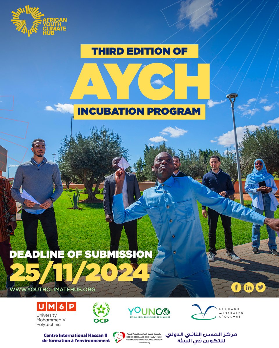 The 3rd edition of the African Youth Climate Hub has officially begun! ✨
Young African entrepreneurs, now is your time to shine. Sign up today and help us shape the future!

youthclimatehub.org

#AYCH #EntrepreneuriatAfricain
