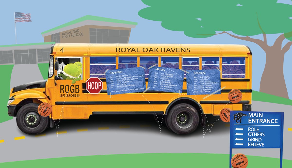 Our 2024-25 schedule has arrived, and Rexy is happy to share it! #rogb
