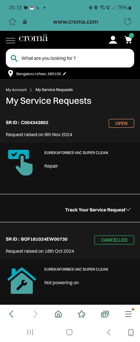 ArbindSikarwar's tweet photo. @cromaretail @CromaSupport 
Entire store sells extended warranty. When you need the extended warranty, request open for 20 days and no response. Service guy (Praveen Kumar) stops answering and then old request is cancelled &amp; new request is raised. Another 20 days wait starts now. https://t.co/sO3KdFuTtp
