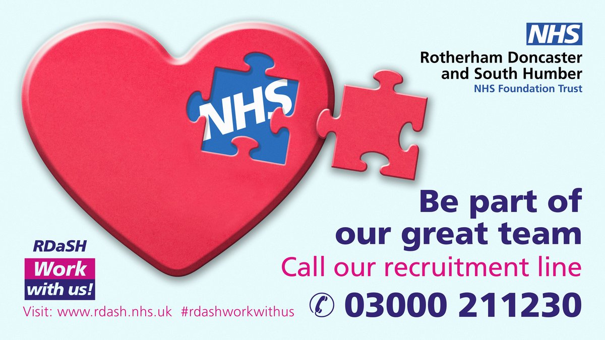 We're looking for a medical director for our Doncaster Care Group! It's a great career opportunity!  There's also lots of great reasons why you should work for RDaSH. Take a look at our video youtu.be/sYdUT1S58TQ and if you're interested in applying click here: