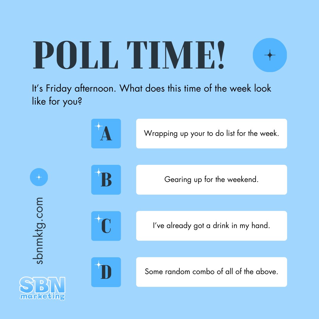 In which option will you be this afternoon?