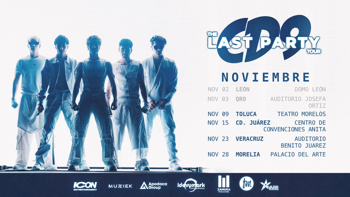 CD9's tweet photo. 𝐓𝐇𝐄 𝐋𝐀𝐒𝐓 𝐏𝐀𝐑𝐓𝐘 𝐓𝐎𝐔𝐑
NOVIEMBRE: LEÓN ✔️, QUERÉTARO ✔️, TOLUCA, CD. JUÁREZ, VERACRUZ, MORELIA.

🎟️ https://t.co/AM3kZMKDuf https://t.co/qtNCrjHiay