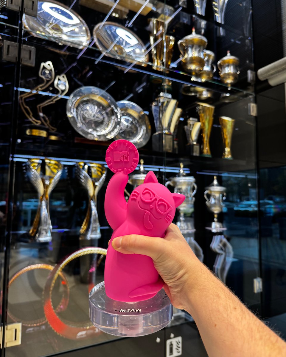 redbullracing's tweet photo. A very important trophy arrived back at home this week @mtvla 🏆🥰

#F1 https://t.co/iVGuRim8oQ