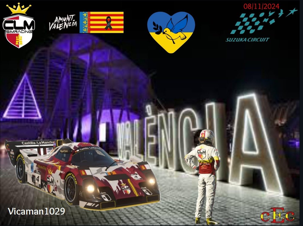 Hola buenas tardes hoy corremos la ronda8️⃣ del <a href="/CECcomunidades/">CEC Campeonato Español De Comunidades</a>  y lo haremos en tierras niponas!!

📺21.40 <a href="/TwitchES/">Twitch ES</a> <a href="/GoHiSer/">G🐣HISER</a> 
🏁 <a href="/suzuka_event/">鈴鹿サーキット Suzuka Circuit</a> 🇯🇵
🏎️ <a href="/Nissan_ESP/">Nissan España</a> R92CP 92' 🇯🇵
🎮 <a href="/vicaman1029/">El tío vica</a> 
🖌️ By desingn <a href="/AJSF_design/">AJSF_design</a> 

#GoCLM #CEC #NISSAN #ValenciaEstamosContigo