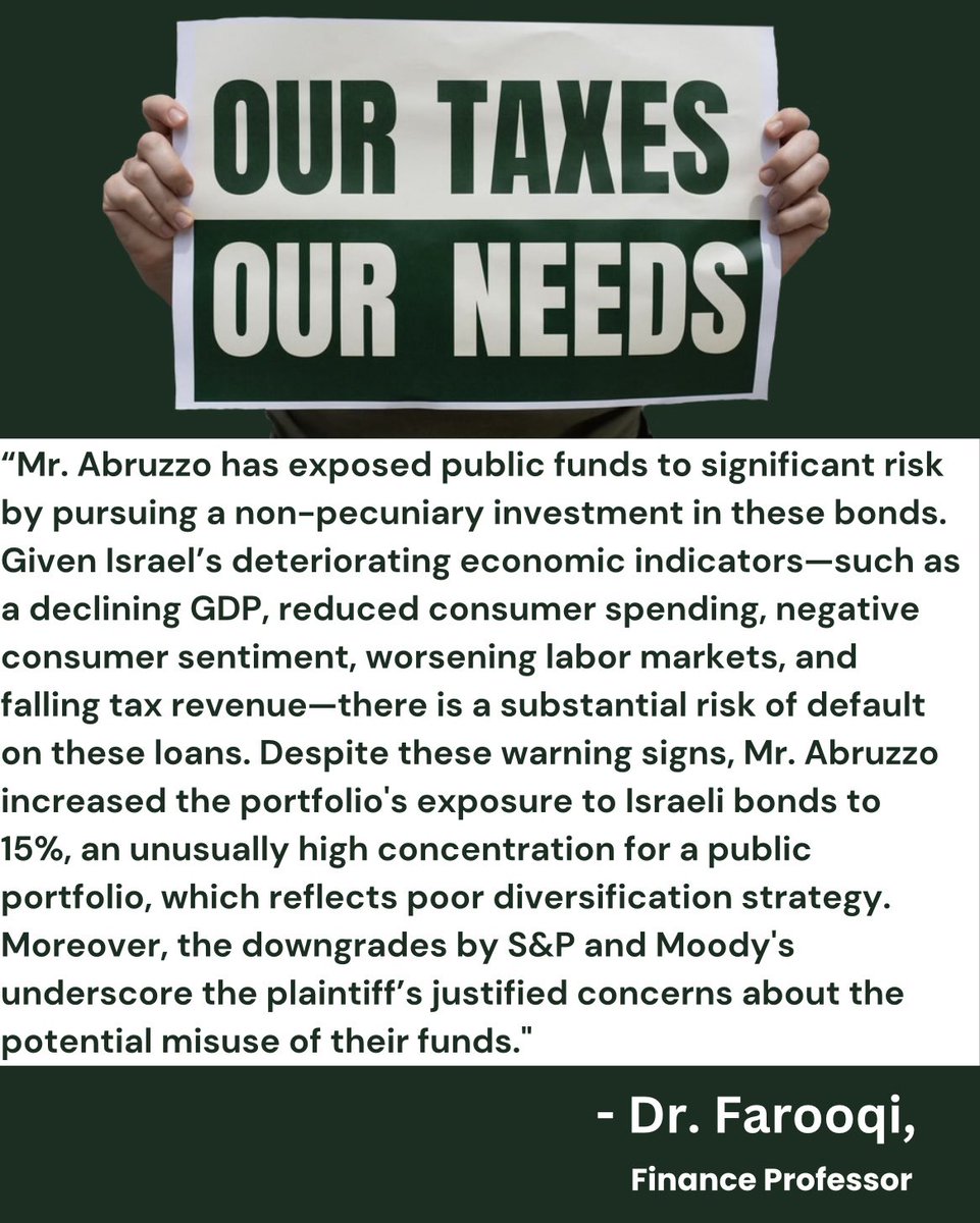 Intllawcenter's tweet photo. The people of Palm Beach County (PBC) deserve better management of their taxpayer dollars. 

We’re fighting PBC’s motion to throw out our lawsuit challenging the county’s investment of 700 million of taxpayers’ dollars in Israel Bonds. 
 
Join the fight: https://t.co/Yyp1OMYrJc https://t.co/ZaLHmrlKEA