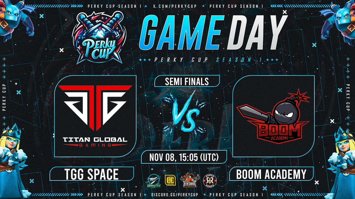 Perky Cup (@perkycup) on Twitter photo • 🔥┆〘 𝙈 𝘼 𝙏 𝘾 𝙃  𝘿 𝘼 𝙔 〙┆🔥 •
➥ 𝙎𝙀𝙈𝙄𝙁𝙄𝙉𝘼𝙇𝙎✨
⚔️ TGG SPACE 🆚 BOOM ACADEMY ⚔️
🔰15:00 UTC ┆17:00🇪🇸 ┆09:00🇲🇽
💥Join you favorite streamer in this great showdown!✨
#PerkyCup • 🔥┆〘 𝙈 𝘼 𝙏 𝘾 𝙃  𝘿 𝘼 𝙔 〙┆🔥 •
➥ 𝙎𝙀𝙈𝙄𝙁𝙄𝙉𝘼𝙇𝙎✨
⚔️ TGG SPACE 🆚 BOOM ACADEMY ⚔️
🔰15:00 UTC ┆17:00🇪🇸 ┆09:00🇲🇽
💥Join you favorite streamer in this great showdown!✨
#PerkyCup