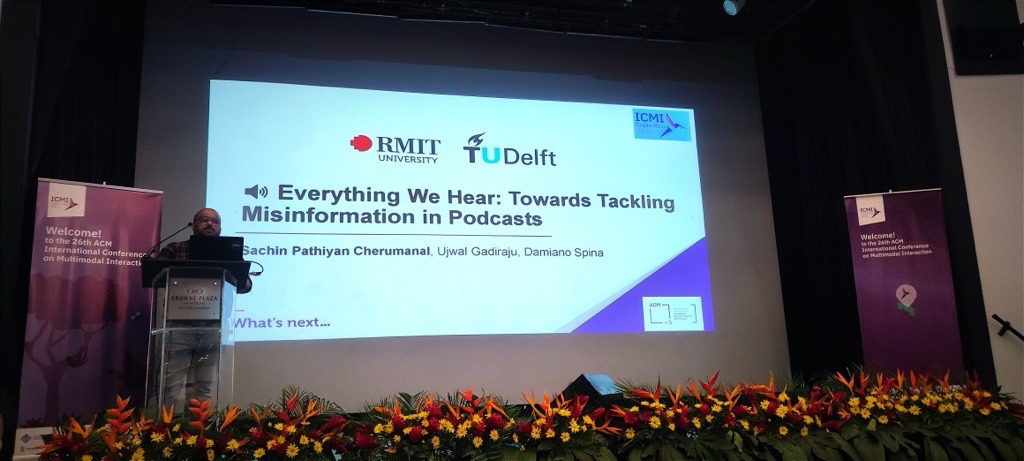 Sachin PC (@sachinpc10) on Twitter photo Was an amazing experience presenting our🥉#BlueSky paper. Thank you everyone, for the inspiring questions and new ideas on #multimodal approaches to tackle #misinformation in #podcasts.
<a href="/UjLaw/">Ujwal Gadiraju</a> <a href="/damiano10/">Damiano Spina 🦋@damianospina.com</a>
Thank you, Organizers and CCC for the Award 🏆.
#icmi2024 Was an amazing experience presenting our🥉#BlueSky paper. Thank you everyone, for the inspiring questions and new ideas on #multimodal approaches to tackle #misinformation in #podcasts.
<a href="/UjLaw/">Ujwal Gadiraju</a> <a href="/damiano10/">Damiano Spina 🦋@damianospina.com</a>
Thank you, Organizers and CCC for the Award 🏆.
#icmi2024