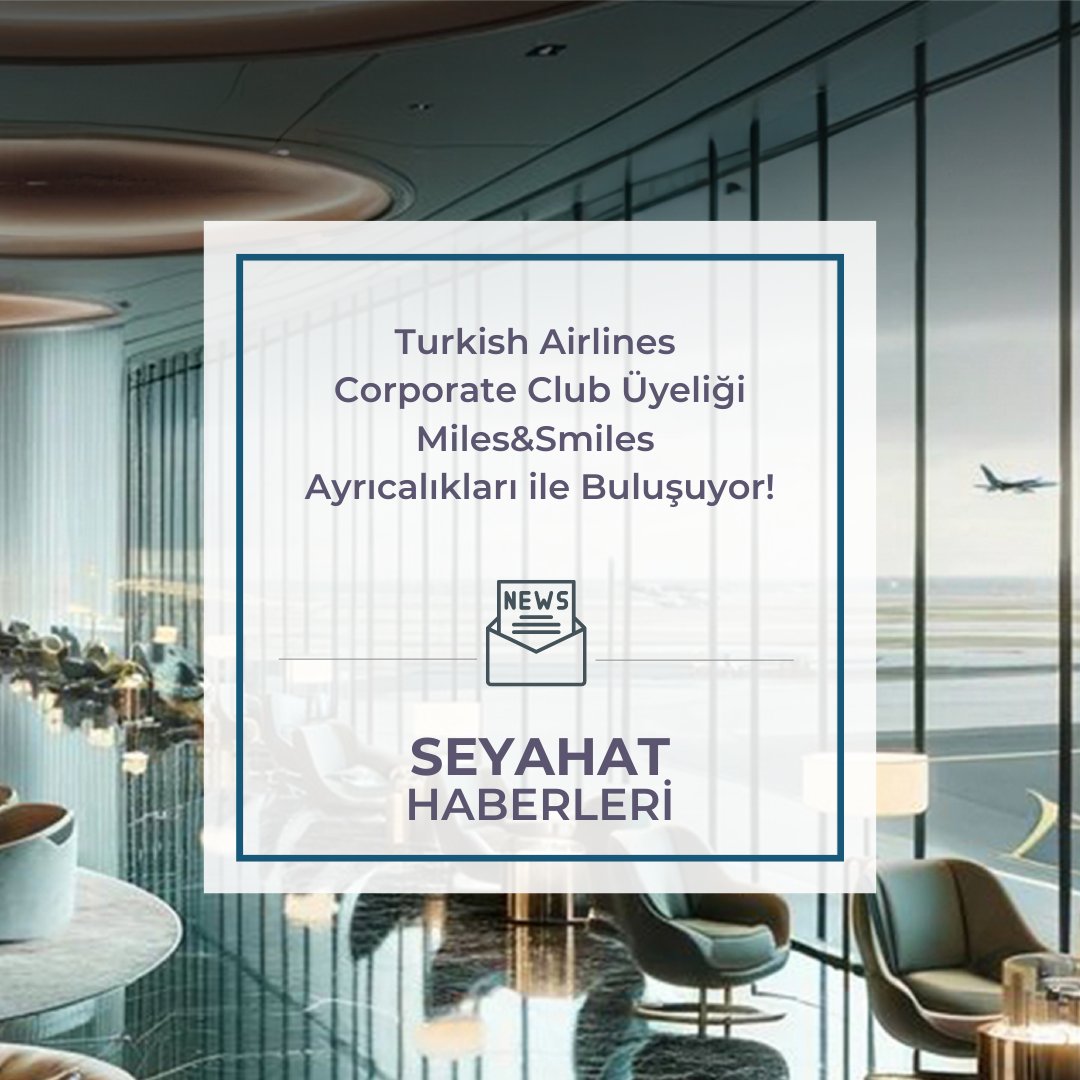 ✈️ Turkish Airlines Corporate Club Üyeliği, Miles&amp;Smiles Ayrıcalıkları ile Buluşuyor!

Miles&amp;Smiles Elite Corporate Kart sahipleri, seyahatlerini daha keyifli hale getirecek birçok özel hizmetten faydalanma imkânına sahip olacak.

l8r.it/R3NO
