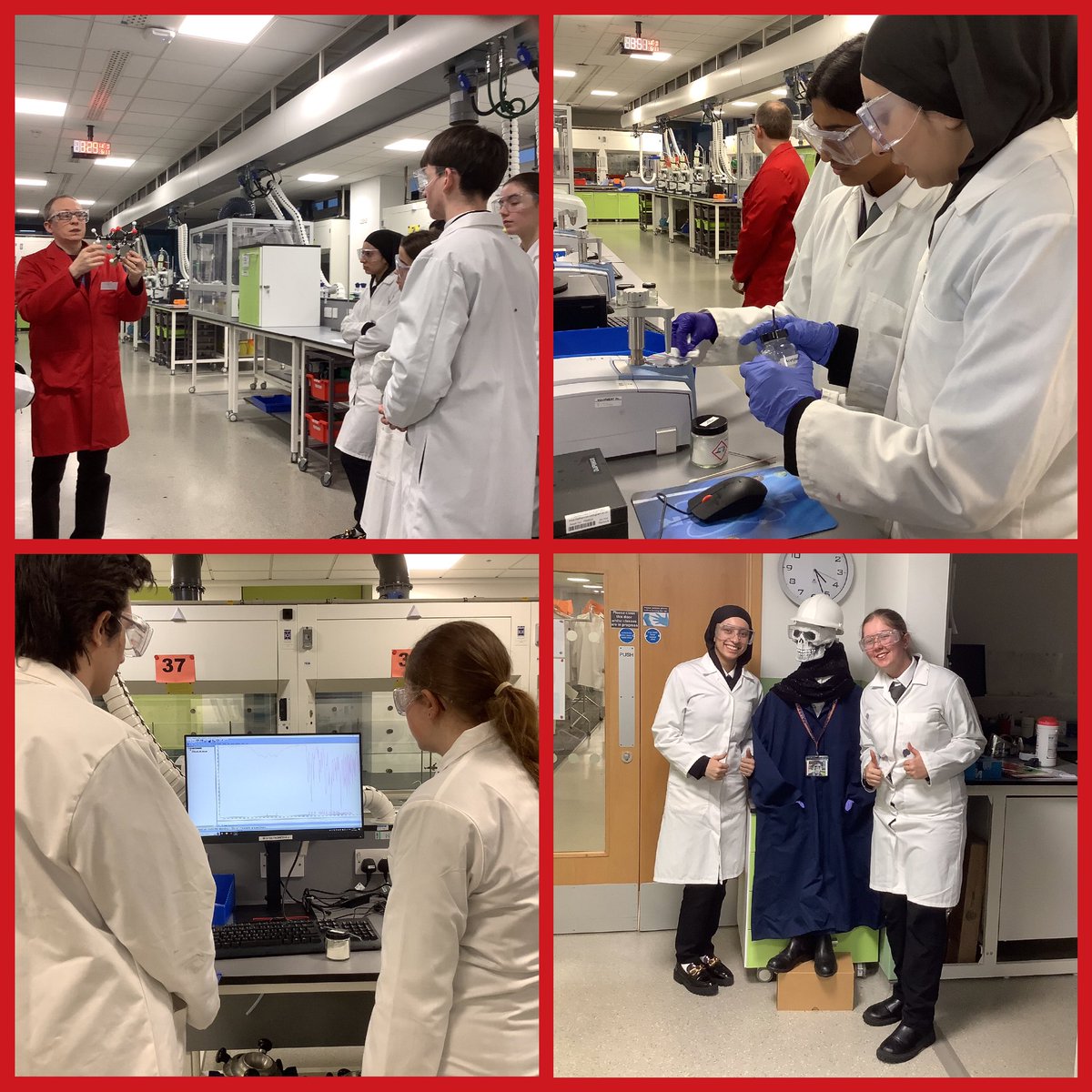 Year 13 Chemistry students took learning to the lab! 🧪🔍 Using NMR, Mass Spec, and Infrared Spectroscopy, they uncovered the identity of an unknown compound—and even met ‘Dr. Death’ on the way out! 💀✨ #Chemistry #Spectroscopy #LabLife <a href="/deferrers/">The de Ferrers Academy</a> <a href="/deferrerssci/">de Ferrers Science</a>
