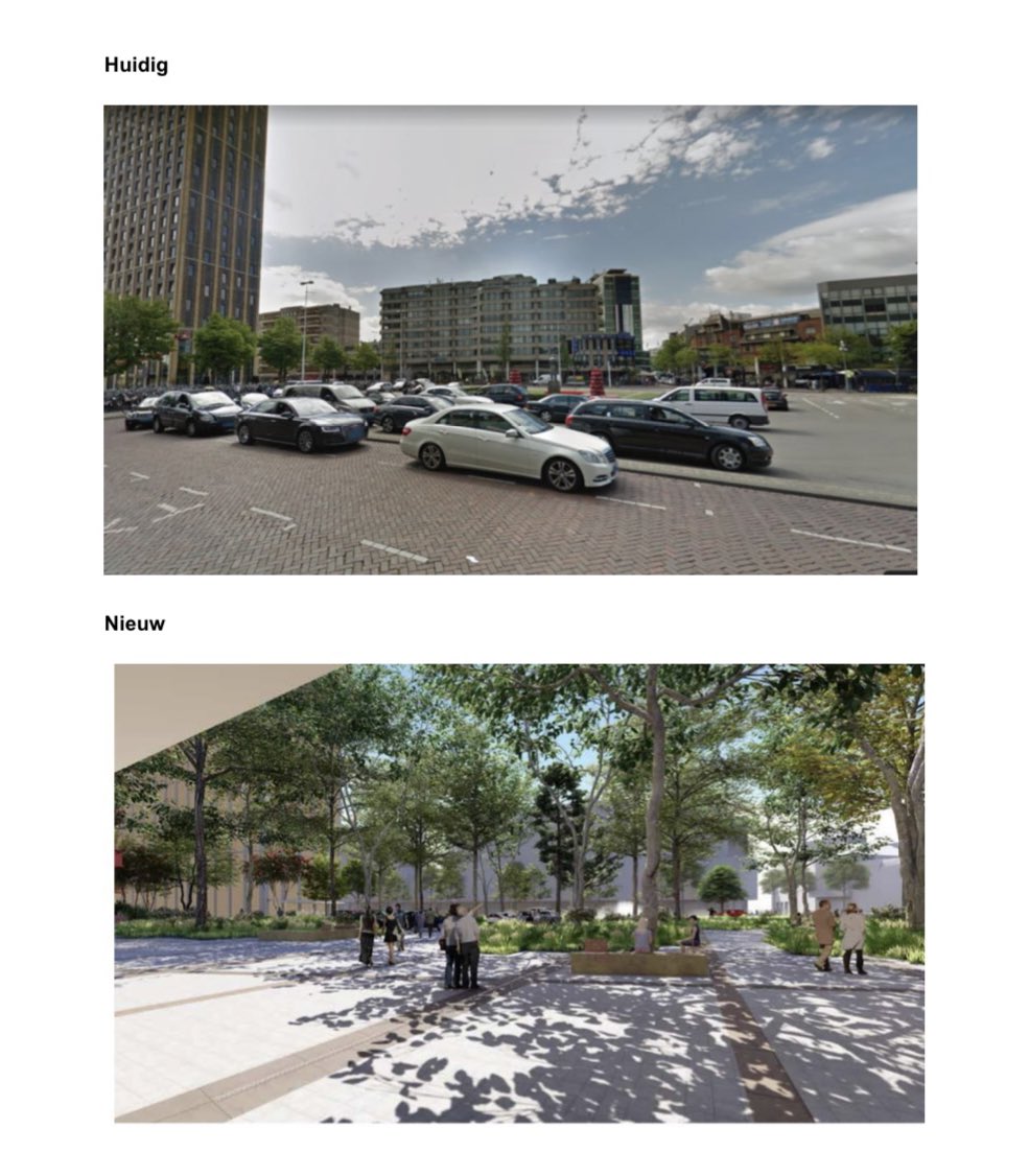 Joey_Engelen's tweet photo. Het Stationsplein in Eindhoven transformeert van bakplaat naar stadsoase. 🌳💦🤩

- 5.000 m2 verhard oppervlak
+ 1.372 m2 boomkronen
+ 237 m3 waterberging 

#Klimaatadaptatie #GroeneStad 

Link: https://t.co/zHrgio36ZU https://t.co/ziug1HDqmz