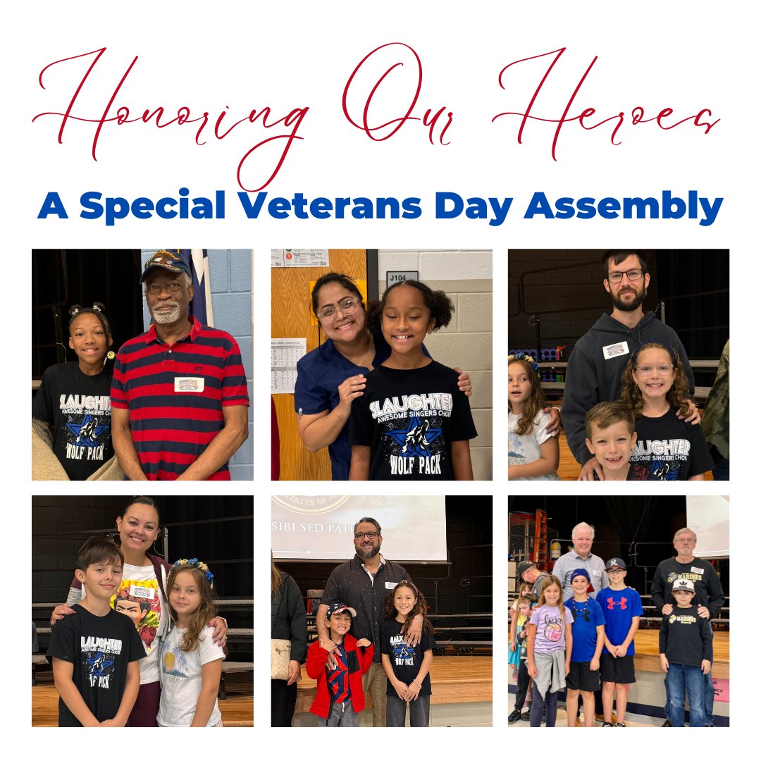 Today at <a href="/slaughteres/">Slaughter Elementary</a>, we came together for a heartfelt #VeteransDay  assembly. Our students had the special honor of recognizing and expressing their gratitude to those who have served. 🇺🇸 #itsaslaughterthing #wearemckinney #FridayFeelings