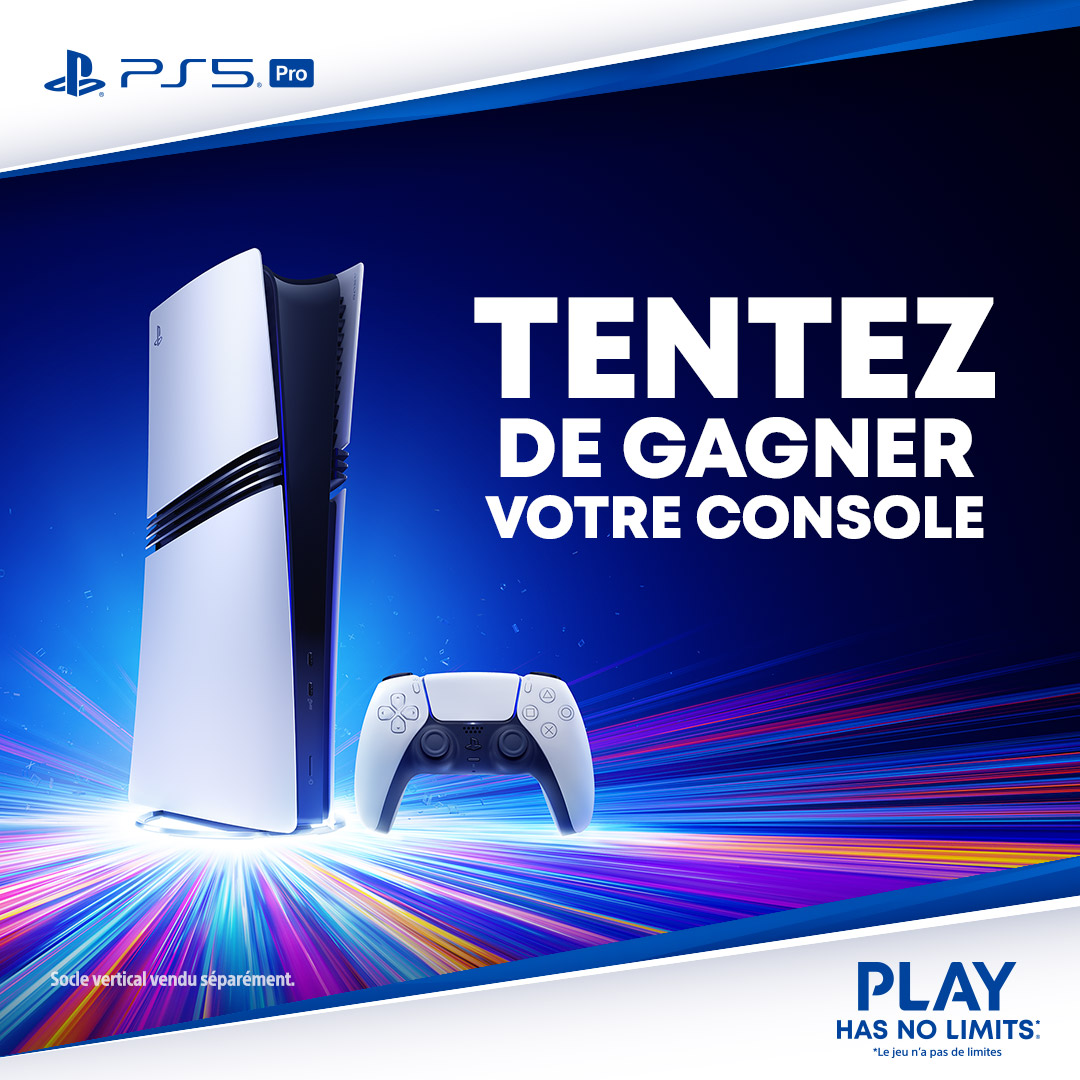 Micromania-Zing (@micromania_fr) on Twitter photo Pour fêter sa sortie, on vous propose de remporter une magnifique PlayStation 5 Pro ! La nouvelle console de Sony est à gagner ici ⤵️
🔵 RT, like & follow <a href="/Micromania_Fr/">Micromania-Zing</a>
🔵 Mentionne en réponse un ami avec #MicromaniaPS5Pro
On tire au sort l'heureux élu vendredi prochain 🔥 Pour fêter sa sortie, on vous propose de remporter une magnifique PlayStation 5 Pro ! La nouvelle console de Sony est à gagner ici ⤵️
🔵 RT, like & follow <a href="/Micromania_Fr/">Micromania-Zing</a>
🔵 Mentionne en réponse un ami avec #MicromaniaPS5Pro
On tire au sort l'heureux élu vendredi prochain 🔥