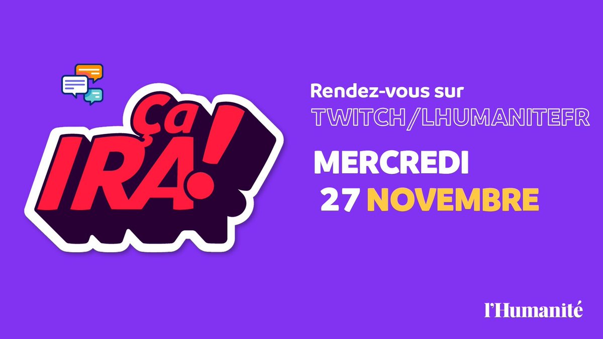 humanite_fr's tweet photo. Mercredi 27 novembre : réservez votre soirée 👀

➡️ https://t.co/uzF4EdvvCg https://t.co/oBqE8HvJJr
